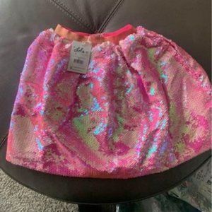 Lola and The Boys Pretty in Pink Sequin Flip Skirt
